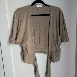 LOFT Tan Open-Front Shrug